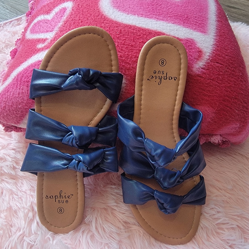 Sophie Sue Elegant Blue Knotted Sandals